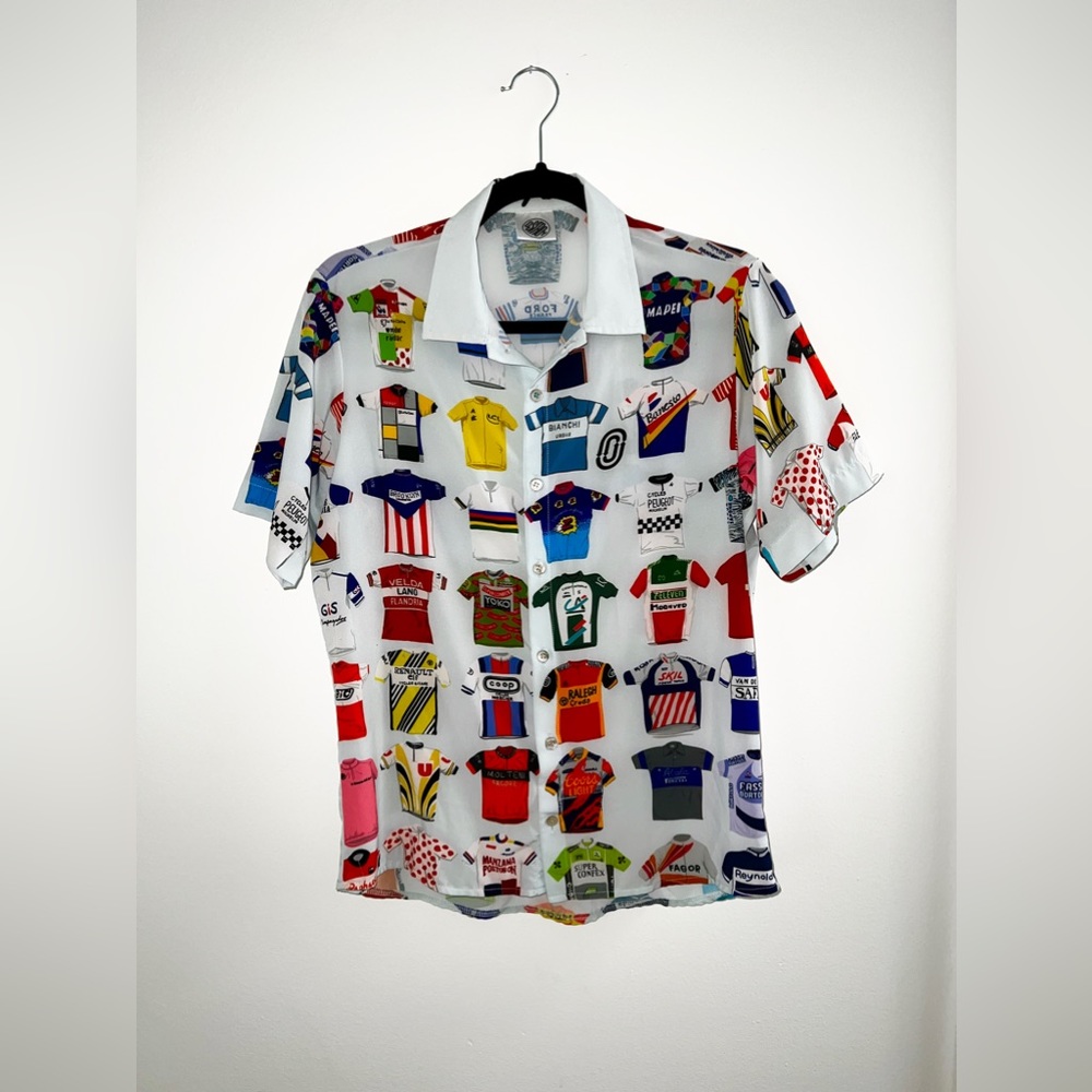 OSTROY NYC Cycling Jersey Resort Shirt Button Down Small